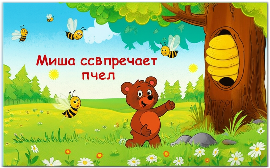 Миша встречает пчел