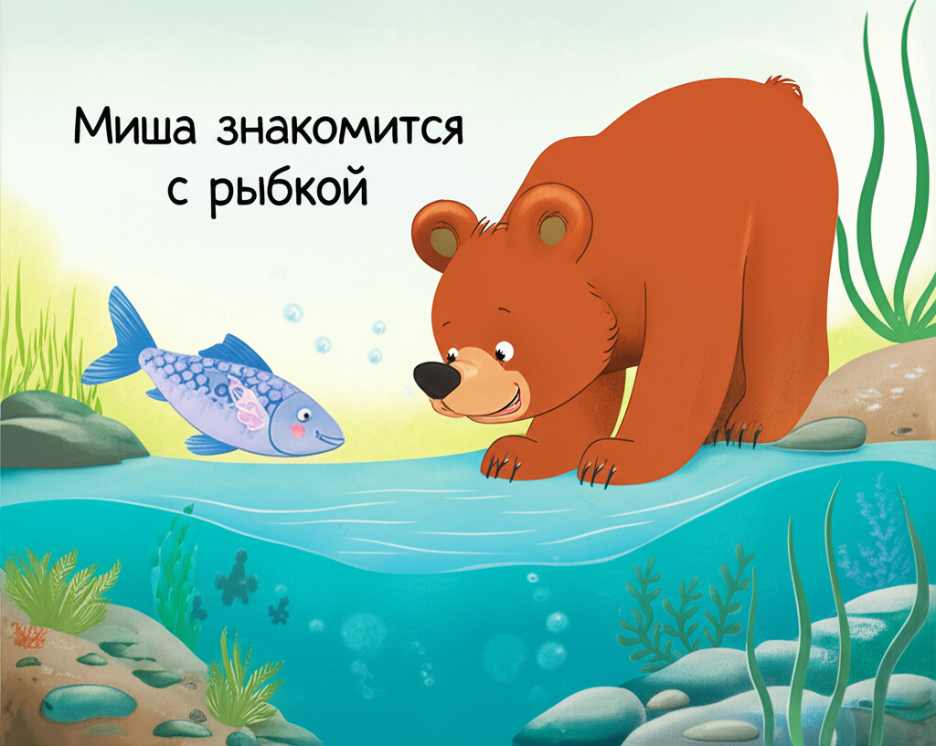 Миша знакомится с рыбкой